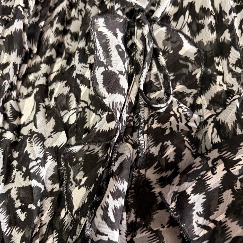 Y2k Notations Ruched Patterned Long Sleeve Blouse - image 2